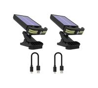 1/2 pièces Lampe solaire à clipser LED pour jardin, mur, cour, camping et éclairage étanche
