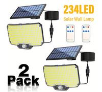 1-2 pièces lumière solaire 234LED Super brillante, lampadaire à capteur IR, applique murale décorative, plusieurs Modes de commutation avec télécommande