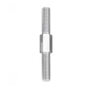 1/2 pièces M3-M16 304 acier inoxydable extérieur hexagone dents boulon gauche et droite filetage tige goujon positif double extrémité filetage tige goujon boulon(50mm,M10-1pcs)