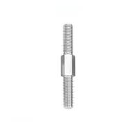 1/2 pièces M3-M6 304 boulon à dents hexagonales extérieures en acier inoxydable boulon de tige filetée gauche et droite goujon de tige filetée positive à Double extrémité(50mm,M6-1pcs)