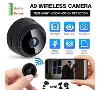 1/2 pièces Mini caméra intelligente, caméra de pour la maison, alimentation double batterie & USB, détection de mouvement, enregistrement en boucle, vue en temps réel n'importe quand et n'importe où v