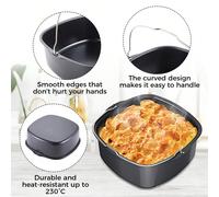 1/2 pièces Moule à gâteau pour friteuse à air de 7/9 pouces, seau à gâteau en acier carbone anti-adhésif, panier de cuisson à dégagement facile, convient pour la pizza, les muffins et la fabrication d