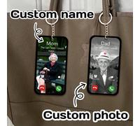 1/2 pièces Porte-clés "L'appel que j'aimerais pouvoir prendre" - Porte-clés acrylique personnalisé avec photo et nom - Porte-clés commémoratif personnalisé "L'appel que j'aimerais pouvoir faire" avec