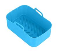 1/2 Pièces Pot En Silicone Pour Ninja Friteuse À Air Double 8QT, Air Fryer Paniers En Silicone, Antiadhésif Micro-ondes Accessoires, Bleu/Rouge/Gris