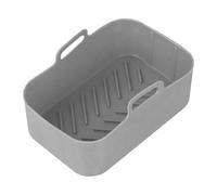 1/2 Pièces Pot En Silicone Pour Ninja Friteuse À Air Double 8QT, Air Fryer Paniers En Silicone, Antiadhésif Micro-ondes Accessoires, Bleu/Rouge/Gris
