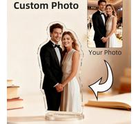1-2 pièces Présentoir photo acrylique personnalisé, peut personnaliser le présentoir acrylique photo de couple, le présentoir acrylique portrait de mariage, le présentoir photo acrylique. Décoration d