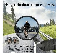 1/2 pièces Rétroviseur de vélo - Support de guidon rotatif à 360°, amortisseur de chocs, convient pour les vélos de montagne et de route - Miroir élastique 3D réglable, vision arrière plus claire 1 ré