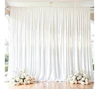 1/2 pièces Rideaux de fond en satin blanc pour décoration de mariage et anniversaire, rideaux de fond de couleur unie de tailles multiples pour photographie, anniversaire, fiançailles, fête de mariage