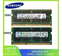 1/2 pièces SAMSUNG ordinateur portable mémoire Ram DDR3L DDR3 ordinateur portable RAM 8GB 4GB 2GB 1333Mhz 1600Mhz SO-DIMM PC3-10600 12800 1.3V/1.5V PC3 PC3L