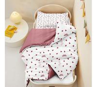 1/2 pièces Set de housse de couette cœur romantique enfants "Bonjour" imprimé. Ensemble de literie pour une ambiance charmante 135*200,91*127,76*102,100*120,80*120,127*178,120*150,90*200,Taie d'oreill