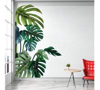 1-2 pièces Stickers muraux de plantes vertes 3D, stickers muraux décoratifs en PVC imperméable pour décoration de maison, salon, chambre à coucher, vestiaire, véranda, atelier, bureau, salle de bain, 