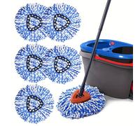 1/2 pièces Tête de serpillère rotative de rechange, compatible avec la serpillère à essorage O-Cedar/Easywring, 2 pièces Super Recharge de Tête de Serpillère en Microfibre 2 paquets,1 paquet,Paquet de