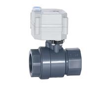 1/2 Quot;-11/4#39 DN15-DN32 Mini vanne à bille motorisée UPVC retour automatique 9-24VAC/DC vanne électrique UPVC avec commande manuelle 1 pièces(NPT-9-24V ACDC-CR303,DN15)