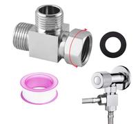 1/2 Robinet 3 Voies WC, FORMVERSITY Vanne de Dérivation 3 Voies, Valve Inverseur de Douche 3 Voies, Raccord en T 1/2" en Laiton Avec Filetage, Racraccord en T pour La Salle de Bain et La Cuisine