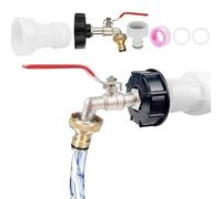 1/2" Robinet IBC 1000 litres Accessoire D'écoulement Accessoire Réservoir, Robinet Cuve Alliage de Zinc, Raccord IBC Reservoir Raccordement, Bouchon Accessoires Adaptateur pour Réservoir d'eau