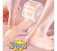 1/2 rouleau de 30 pansements en gel hydrocollö̈de moussant - Tampon adhésif imperméable pour les soins des pieds, les ampoules et les chaussures - Tampon antidouleur avec protection de la semelle inté