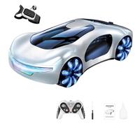 1/20 New-Energy-Concept Voiture télécommandée 2,4 G 10 km/h, simulation voiture de sport avec station de charge et double pulvérisation, cadeau pour adultes, adolescents (blanc)