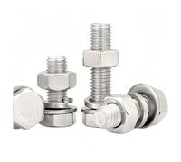 1-20 pièces M3M4M5M6M8M10M12 A2 acier inoxydable 304 boulon hexagonal vis écrou rondelle ensemble grande fixation d'extension complète(M3x40mm 10pcs)