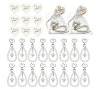 1-20 sets de porte-clés mignons d'ange avec sac cadeau et cartes de remerciement pour baptême, enterrement de vie de jeune fille, mariage, révélation du sexe du bébé Alliage de zinc