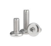 1-200 pièces M2-M12 acier inoxydable empreinte hexagonale creuse tête ronde chanfreinée vis à meuble, M2x4mm(200 pièces)