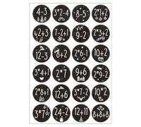 1-24 3.8CM Autocollants de Chiffres de Calendrier de l'Avent avec Problèmes Arithmétiques Étiquettes Stickers Rond Sapin Bonhomme de Neige Cloche Décoration DIY Cadeau pour Fête Avent de Noël
