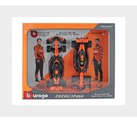 BURAGO 1/24 MCLAREN SET F1 2X MCL38 NORRIS PLATRI 2024 MODÈLE STATIQUE
