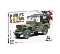 Maquette Voiture Willys Jeep Mb 80th Anniversary 1941-2021 Italeri 3635 1/24ème