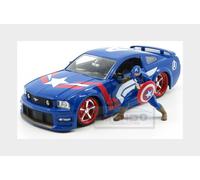 1:24 JADA Ford Usa Mustang Gt Coupe 2006 With Captain America Figure JADA31187