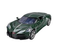 1:24 pour Bugatti Lavoiturenoire Alliage Moulé sous Pression en Métal Modèle De Voiture Simulation Son Et Lumière Enfants Jouet(Vert)
