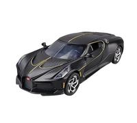 1:24 pour Bugatti Lavoiturenoire Alliage Moulé sous Pression en Métal Modèle De Voiture Simulation Son Et Lumière Enfants Jouet(Noir)