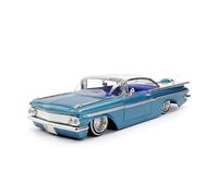 1:24 pour Chevy Impala Vintage Voiture Classique 1959 Haute Simulation moulé sous Pression en Alliage de métal modèle de Voiture(A)
