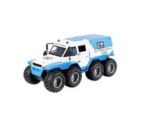 1:24 pour Conqueror Shaman 8X8 SUV Toy Alloy Off Road 8Wheels Car Diecast Model Sound Light Pull Back Répliques Miniatures Véhicules à Moteur(White)