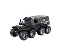 1:24 pour Conqueror Shaman 8X8 SUV Toy Alloy Off Road 8Wheels Car Diecast Model Sound Light Pull Back Répliques Miniatures Véhicules à Moteur(Noir)