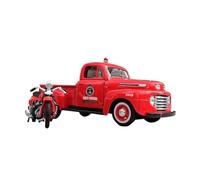 1:24 pour Ford F1 1948 Pickup + Moto DiecastsAlliageSimulation Modèle De Voiture Collection Adulte Garçons Jouets Non RC(Rouge)