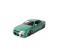 1 24 pour Nissan 2002 Skyline GTR R34 Modèle De Voiture en Alliage Simulation De Souvenirs De Passe-Temps Adulte