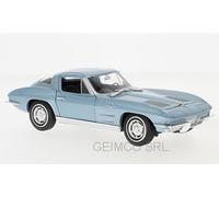 1:24 Welly Chevrolet Corvette C2 Blu Met. 1963 WE24073BL Modellino