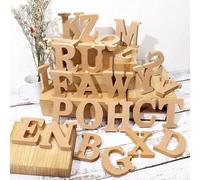 1-26 pièces Lettre majuscule anglaise en bois blanc/naturel de 8 cm, décoration, artisanat DIY, décoration d'intérieur, mariage, accessoires photo, Saint-Valentin, Noël, rentrée scolaire 1 pièce de le