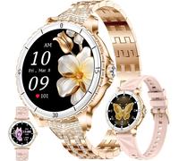 1,27"" Amoled Montre Connectée Femme Avec Appel Bluetooth 5,2, Smartwatch Compatible Samsung Huawei Xiaomi Android Ios Podometre Gps Partagé Montre 123 Sports Cardiofrequencemetre (Doré)