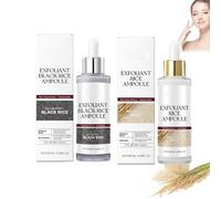 1,271/5,000 Exfoliant au riz noir et blanc, Solution exfoliante douce au riz pour le visage et le corps, Duo d'ampoules de riz pour tous types de peau, Hydratation et rétention (1 Coffret)