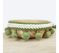1.2CM Ruban de garniture Pom Ball Vintage Brodé Frange Rubans Artisanat Dentelle DIY Accessoires de couture Fournitures de décoration 1yard-Vert-1M