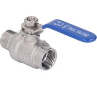 1/2in Male Female Thread NPT Ball Valve Stainless Steel 24mm Outer Diameter Water Shut Off Ball Valve 1000WOG
