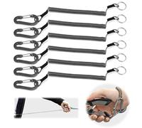1.2m Longes Enroulées de Pêche Élastique Ltsbaed 6 Pièce Extérieur Longe Enroulée Rétractable Avec Mousqueton Anti-Perte Lanière de Pêche en Spirale Porte Clés pour Pêche Randonnée Camping L'extérieur