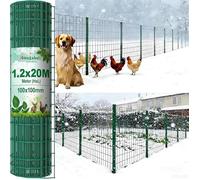 1.2M X 20M Grillage Plastifié Résidentiel Fil 2 2mm Mailles 100x100cm Grillage Carrée Soudé à 1.2M X 20M-100 x Multicolore CLOTURE
