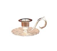 1/2PC Chandelier Saint Valentin Bougeoirs De Poche Rétro Tête Unique Chandelle Support Cône pour Cuisine(Silver)