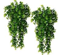 1/2pcs Artificial Hanging Plants Ivy Faux Eucalyptus Leaf Greenery Vine For Home Garden Wedding Party Fake Green Decor(Green,2pcs)