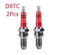 1/2Pcs Bougie d'allumage de course 3 triple électrode A7TC D8TC Compatible avec GY6 CG 50 70 110 125 150CC Atv Scooter Dirt Bike Go Kart(2Pcs D8TC)