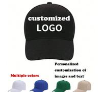 1/2pcs Chapeau de soleil unisexe personnalisable multicolore avec lettres, casquette de baseball personnalisée avec n'importe quel motif, transfert thermique de votre photo/logo, convient comme cadeau
