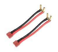 1/2PCS Compatible doyens Adaptateur de fiche féminin à 90 ° 4,0 mm 18 mm Placé de Charge de Charge 12AWG 10 cm pour Le Chargeur lipo(2TPF4.0 18mm12 10cm)