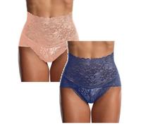 1/2PCS Culotte Femme Ventre Plat Sexy Dentelle Maille Transparente Femmes sous-Vêtements Grande Taille Taille Haute Culotte Culotte String Gainante Ventre Plat Culottes Sculptantes