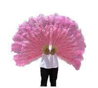 1/2PCS Éventail à Plumes 100CM de Longueur Danse fête Plumes Pliant Spectacle scène Accessoires Éventails(Pink,1PCS Left Hand)